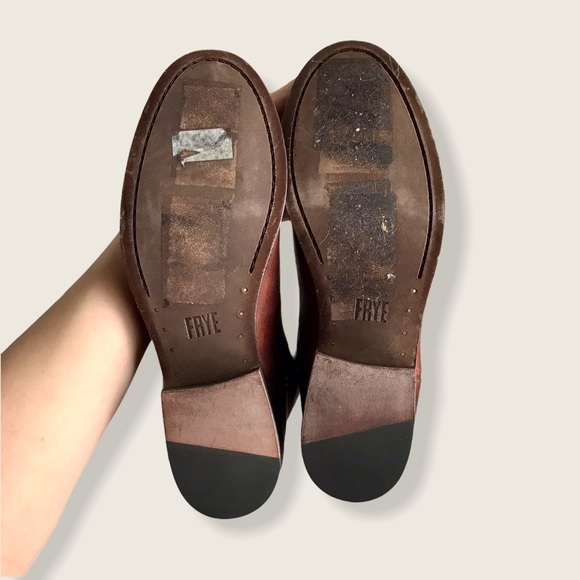 Frye Melissa Button 2 Redwood Leather Tall Boots - Picture 12 of 16